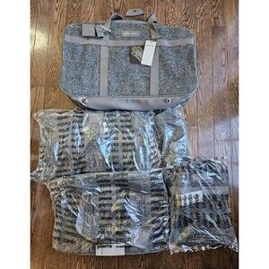 Pierre Cardin Vintage 5 Piece Grey Tweed Luggage Suitcase Set Brand New W/ Tags